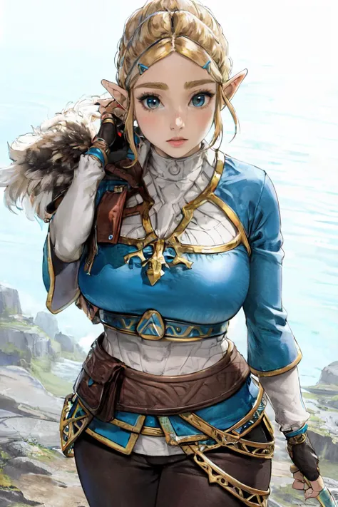 zelda botw outfit
(best quality, masterpiece, RAW photo,ultra-detailed:1.2), <lyco:GoodHands-beta2:1.0>,1girl,solo,looking at viewer,  <lyco:zelda_botw_outfit_v0.1:1>
huge breasts,from above, <lyco:anime_minimalist_v1-000020:-1.0>