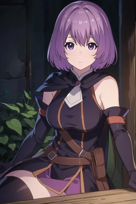 grimgarshihoru, <lora:shihoru-lora-nochekaiser:1>,
shihoru, short hair, purple hair, (purple eyes:1.1),
BREAK skirt, thighhighs, gloves, hat, bare shoulders, purple hair, detached sleeves, witch hat,
BREAK looking at viewer,
BREAK outdoors,
BREAK <lyco:GoodHands-beta2:1>, (masterpiece:1.2), best quality, high resolution, unity 8k wallpaper, (illustration:0.8), (beautiful detailed eyes:1.6), extremely detailed face, perfect lighting, extremely detailed CG, (perfect hands, perfect anatomy),