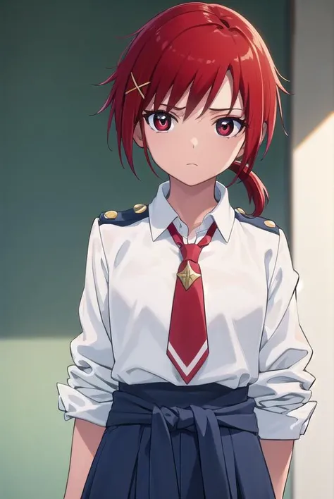 akanehino, <lora:akane hino s1-lora-nochekaiser:1>,
akane hino, short hair, hair ornament, (red eyes:1.3), ponytail, red hair, hair clip, x hair ornament,
BREAK skirt, school uniform, necktie, sweater, sleeves rolled up, clothes around waist, sweater around waist, nanairogaoka middle school uniform,
BREAK indoors, classroom, school,
BREAK looking at viewer, (cowboy shot:1.5),
BREAK <lyco:GoodHands-beta2:1>, (masterpiece:1.2), best quality, high resolution, unity 8k wallpaper, (illustration:0.8), (beautiful detailed eyes:1.6), extremely detailed face, perfect lighting, extremely detailed CG, (perfect hands, perfect anatomy),