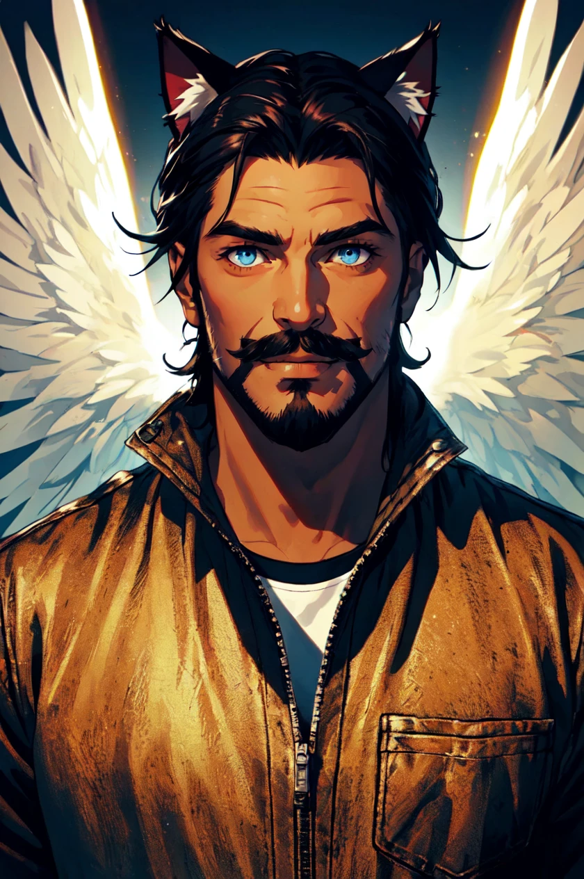 detailed face, detailed eyes, official art, BadBoyVibes-GenderFree EasyMalePortrait OseaDark
