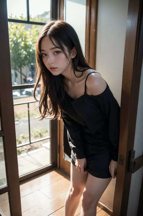 (((1girl from outside window, standing, leaning forward))) <lora:from_outside_window:1> looking at viewer
,
,Perfectly glossy skin, ,25 yo mature girl
, , picture of a vivid, (masterpiece:1.2),(extremely detailed),(8k:1.1),(perfect lighting,best quality,highres,original),(realistic photography:1.4),(tall image:1.5), ,high detailed skin,shaded face, soft lighting, (small face),RAW, ultra highres, pores visible,
,