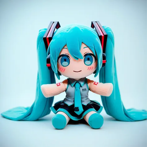 score_9, score_8_up, score_7_up, score_6_up, mikus-furmo, full body, looking at the view, fumo style, sitting, simple background, toys, toys, hatsune miku, 1girl