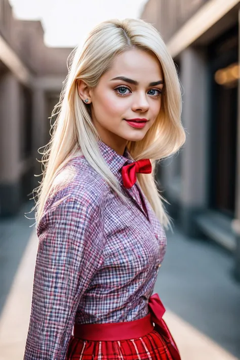 ElsaJ_SoloTI_v1,
(happy,smile), (In a plaid skirt and white blouse, with a ribbon tie, for a classic and youthful look), ((A sunlit school courtyard, with friends gathered in groups, a cheerful and carefree atmosphere)), (seductive:1.3),(analog, cinematic, film grain, hazy atmosphere, cinematic shot:1.3),
<lora:add_detail:0.6> epiCPhoto, PA7_Portrait-MCU,