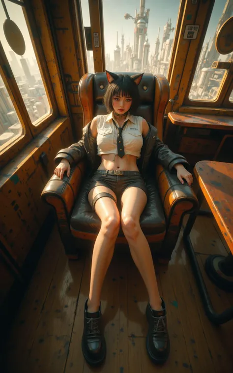 There's a sexzy indian 1woman with a steam-powered dusky skin, with big boobs,Royal look, arte conceitual street punk, sexzy full body view top to bottom, sitting in silky Wingback sofa,fog background,arte street punk digital, arte street punk urban city area, Wojtek FUS, arte digital steampunk, detailed wild steampunk illustration, Portrait of a gold and copper chained woman, arte street punk, estilo de arte dieselpunk, cyberpunk street punk, estilo de fantasia street punk, Arte digital altamente detalhada em 4k, sci-fi street punk