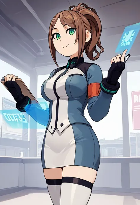 An office girl magically transforms into a leotard-clad superhero, solo, single