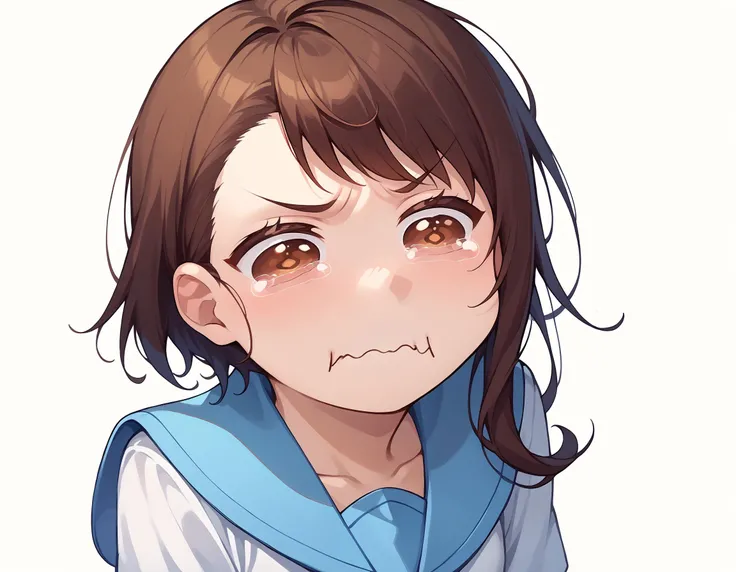 SoraBase, long hair, star hair ornament, hair ribbon, blue eyes, blue vest, sleeveless shirt, red ribbon, navel, wrist cuffs, blue skirt, blue thighhighs, thigh ribbon, waist cape,aged up,,,official_art,,score_9, score_8_superior, score_7_superior, score_6_superior, sauce_anime, One girl,heavy breath,(face focus,close up:1.8),cum bubble, bubble in nose,cum on face, bukkake,,from above,kneeling,frown,ennui,arms down,cum on hair,in pubic restroom,open mouth,cum in mouth,crying,sad,