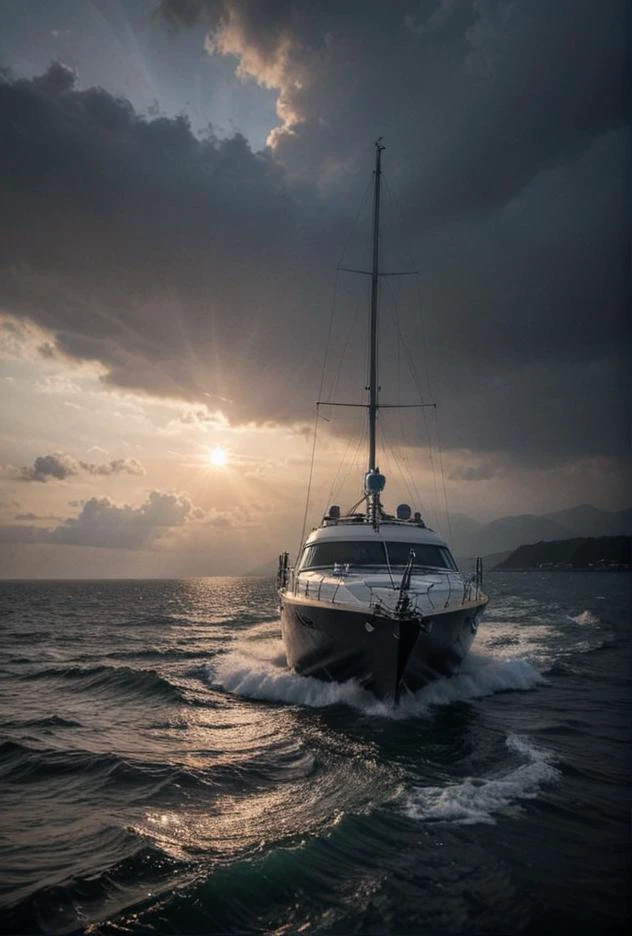 ((glossy still photo sunset storm [hurricane | water spout | tornado | whirlpool] photo of yacht taken as travel poster photo)BREAK(perfect high contrast lighting and photography)BREAK(post-processing: sharpen, expert Photoshop edit, ISO 200 color film noise, corner darken vignette) ð´ð ð¡ð£
<lora:LCM-LoRA-XL_V1:0.21>
<lora:SDXLHighDetail_v5:0.4>
<lora:sdxl_photorealistic_slider_v1:1.2> 
<lora:RMSDXL-DarknessCinema-XL_V1:1.2>
 <lora:yacht_XL:1>