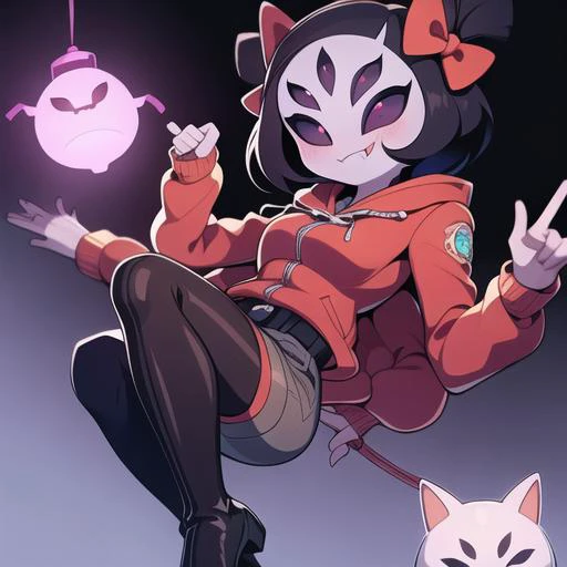 <lora:muffetv3:1>, 5 eyes, 6 arms, accessory, anthro, arachnid, black sclera, boots, breasts, clothing, fangs, female, glistening eyes, hair, hair bow, hair bows, headwear, human, humanoid, humanoid hands, light skin, monster girl, muffet, pigtails, purple body, solo, solo focus, spider, spider girl, teeth, decently dressed, jeans, fur down jacket, steam from mouth, winter background, pants jeans, standing pose,
(back view:1.1), downed fur hood, tilted, hand on belt,