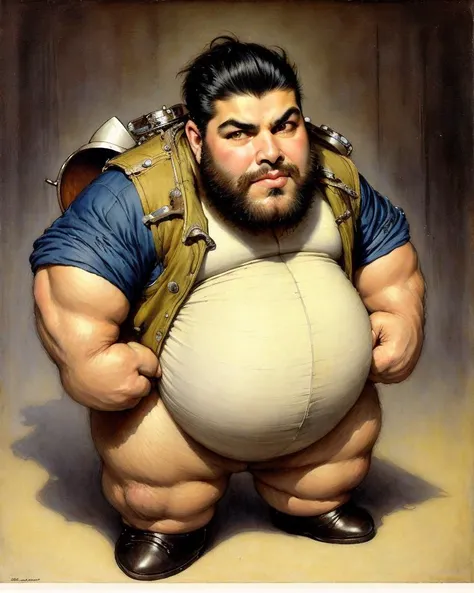 Sameer Najjar, (man 30 year old:1.0), (beard:1.0), (huge:1.1), (fat:1.0), (chubby:1.0), (muscle bodybuilding:1.3), (belly:1.2), (big breast:1.2), (((wearing a jacket:1.0))), (((with t shirt:1.0))), steampunk, outdoors, global illumination, subsurface scattering, medium shot, photorealism, highly detailed, 4k, very coherent, sharp focus, trending on artstation, trending on cgsociety, [tekkonkinkreet|retrofuturism], by jean-baptiste monge, gaston bussiere, h. r. giger