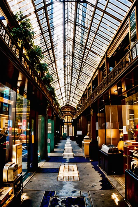 a large building with a glass roof and a circular floor