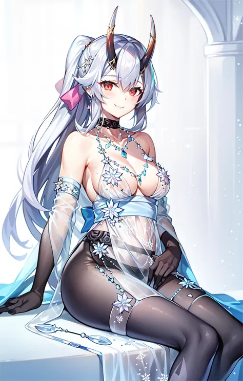 RI, RoyalIcingDress, 1girl, solo, smile, sitting,
<lora:FGOTomoeV1:0.8>
