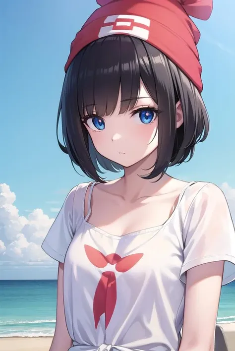 pokemonselene, <lora:pokemonselene-lora-nochekaiser:1>,
pokemonselene, black hair, blue eyes, short hair, bangs, blunt bangs, (small breasts:1.2),
BREAK beanie, collarbone, green shorts, hat, red headwear, shirt, short sleeves, shorts, tied shirt, yellow shirt,
BREAK looking at viewer, upper body, full body,
BREAK outdoors, city, sky, sun,
BREAK <lyco:GoodHands-beta2:1>, (masterpiece:1.2), best quality, high resolution, unity 8k wallpaper, (illustration:0.8), (beautiful detailed eyes:1.6), extremely detailed face, perfect lighting, extremely detailed CG, (perfect hands, perfect anatomy),