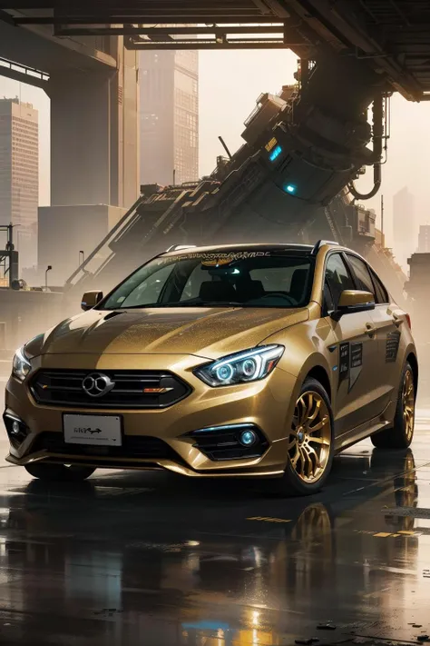 (masterpiece:1.1), (highest quality:1.1), (HDR:1.0), (CyberPunkAI city:1.1), ominous looking (futuristic car:1.2), iridescent paint, highly detailed rims, glowing rims, intricate details, (golden ratio, masterpiece:1.2), city background, (photorealistic, insane quality, best quality:1.4), extremely detailed, highest detail, highly detailed, incredibly detailed