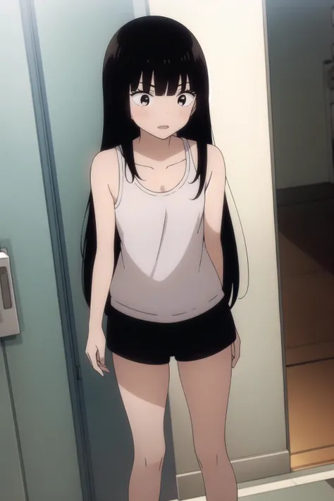 sawako_kuronuma, 1girl, solo, short, tank top