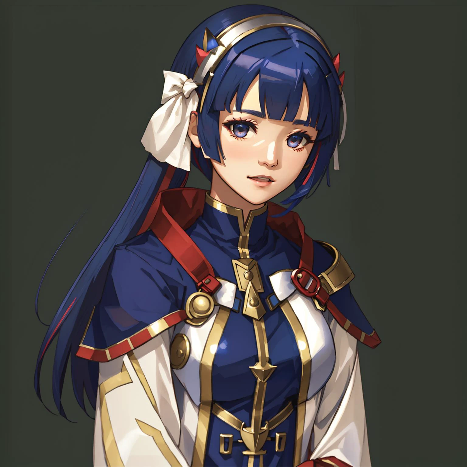 Fire Emblem, Catria (Fire Emblem), Catria (Fire Emblem Gaiden), Catria (Fire Emblem Echoes: Shadows of Valentia), simple background, green background, light top left, Nehru Jacket, 1Girl, ager, Double Bun, Multicolored Hair, Black Hair, Pink Hair, (Happy:1.3)