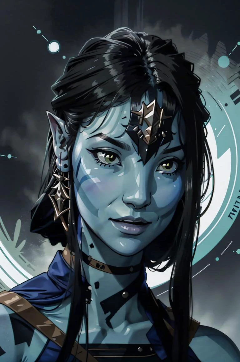 <lora:Aria saki (ari4):0.8>, portrait ari4 as na'vi ,blue skin , <lora:AllOutNa'vi_V1:0.5>, ((vector)),