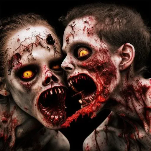 realistic photo, highly detailed, photography,art, 16k, zombies eating each other in a wild fight