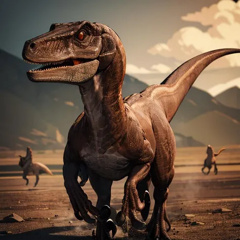 ((masterpiece,best quality)), absurdres,
<lora:Velociraptor_Dino:0.7>, Velociraptor_Dino,
solo, smiling, looking at viewer, cowboy shot,
cinematic composition, dynamic pose,