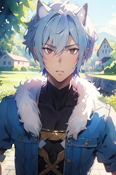 (best quality:1.1), (masterpiece:1.4), game cg, 1boy, solo, male focus, looking at viewer, upper body, depth of field, (watercolor illustration, soft pastel colors:1.1), realistic, <lora:bete_loga:0.78>, bete_loga, , decade costume, The Valley of the Lost, Blu-ray