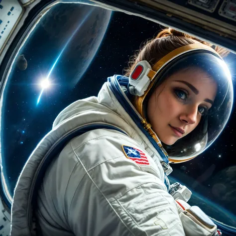 ((astronaut woman)),detailed astronaut suit, on a space station, standing, looking out a huge window, ((from behind), ((ful body)), sci-fi
BREAK
(masterpiece, best quality, ultra realistic, 4k, 2k, (intricate, high detail:1.2), film photography, soft focus,
RAW photo, photorealistic, analog style, subsurface scattering, photorealism, absurd res), ((closeup))