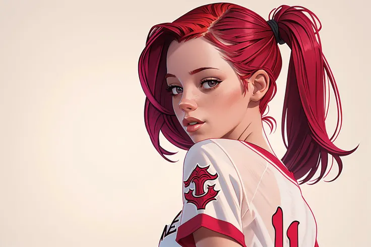 DEN_ariel_piperfawnMK2,
Coolane Vertical Striped & Letter Graphic Contrast Piping Raglan Sleeve Baseball Shirt,
masterpiece, immaculate, detailed, intricate detail, amazing art, fantastic detail, 8k,
