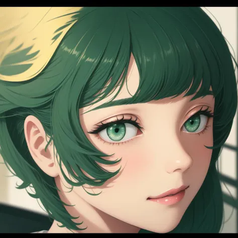 (masterpiece, highest quality, best quality, UHD, HDR, raytracing, 8k:1.4)
BREAK( closeup of a woman's face, light green hair, green eyes, bobcut with blunt bangs:1.3)
BREAK gorgeous smile, gorgeous face, mascara, eyeliner, lip gloss, eyeshadow, blush
BREAK beautiful eyes, long eyelashes
BREAK cafe in the background, plants, cityscape