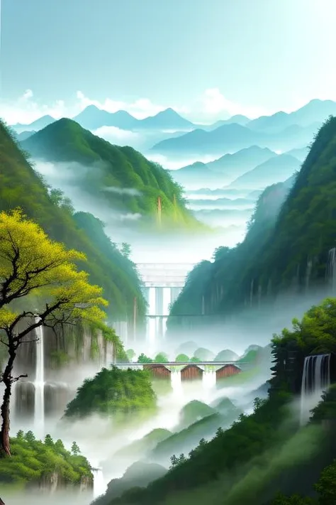 chinese landscape, art by _shuimo_
