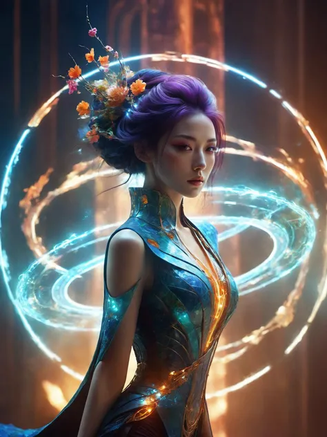 (upper thighs shot:1.3), (beautiful goddess with Japanese geisha makeup), magic circle, magic array, magic circles, magic array, colorful art concept by Waterhouse, Carne Griffiths, Minjae Lee, Ana Paula Hoppe, Stylized florescent art, tall, supermodel body,
mecha, cloak, ultra wide, octane render masterpiece, beautiful depth of field, ultra wide field, ultra detailed CG perspective, ultra dynamic lighting amazing shadows, hell,<lora:xl-shanbailing-0116magic array:0.8>,