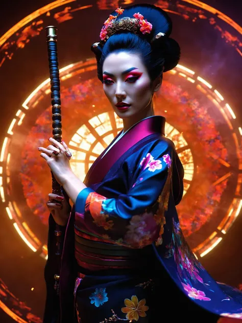 (upper thighs shot:1.3), (beautiful goddess with Japanese geisha makeup), magic circle, magic array, magic circles, magic array, colorful art concept by Waterhouse, Carne Griffiths, Minjae Lee, Ana Paula Hoppe, Stylized florescent art, tall, supermodel body,
mecha, cloak, ultra wide, octane render masterpiece, beautiful depth of field, ultra wide field, ultra detailed CG perspective, ultra dynamic lighting amazing shadows, hell,<lora:xl-shanbailing-0116magic array:0.8>,