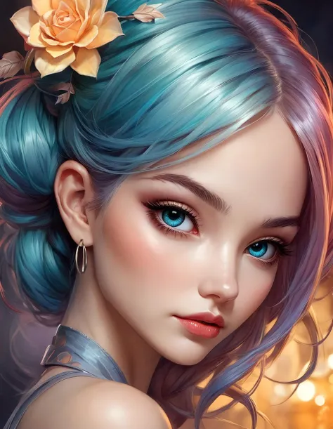 retail packaging style hyperrealistic digital painting by Jeremiah Ketner and Charlie Bowater and Stanley Artgerm and Thomas Saliot and J. Scott Campbell, shallow depth of field, realistic anime, bokeh, lifelike anime woman, cute, top-down view,side view,style by Luis Royo,Subdued Nightlight . vibrant, enticing, commercial, product-focused, eye-catching, professional, highly detailed<lora:SDXL\Standard\add-detail-xl.safetensors:0.65:0.65>