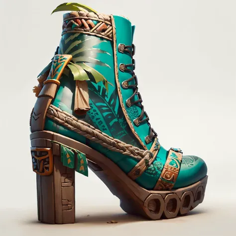 (TikiAI:1.3) : high heels, biker boots. product photo, design concept, intricate ; <lora:tikiai_v10:1> ;