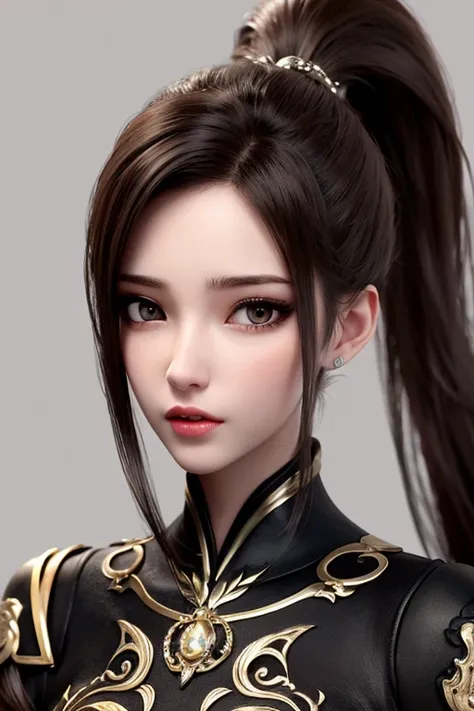 best quality, masterpiece, 1 girl, brown hair, brown eyes,Front, detailed face, beautiful eyes, high ponytail,
<lora:xq:0.6>