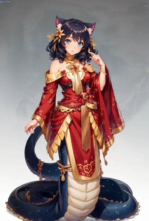 lamia, <lora:ÐÐ°Ð¼Ð¸Ñ(lamia):1.5>, <lora:ÐÐ¾ÑÐºÐ°-Ð´ÐµÐ²Ð¾ÑÐºÐ° Ð¸Ð· ÑÐ¾Ðº ÑÐ¾Ñ(cyan, animal ears, cat ears,tail,blue eyes,black hair,curly hair):0.7>,cyan, animal ears, cat ears,blue eyes,black hair,curly hair, (((masterpiece))), (((best quality))), (((illustration))), (((finely detail))), ((extremely detailed cg unity 8k wallpaper, highres)), (beautiful detailed face and eyes and hair:1.1), (an extremely delicate and beautiful girl:1.2), ultra-detailed, ultra high res, high quality, 4K, extreamly delicate and beautiful, full_body, standing,  in full growth, hourglass waist