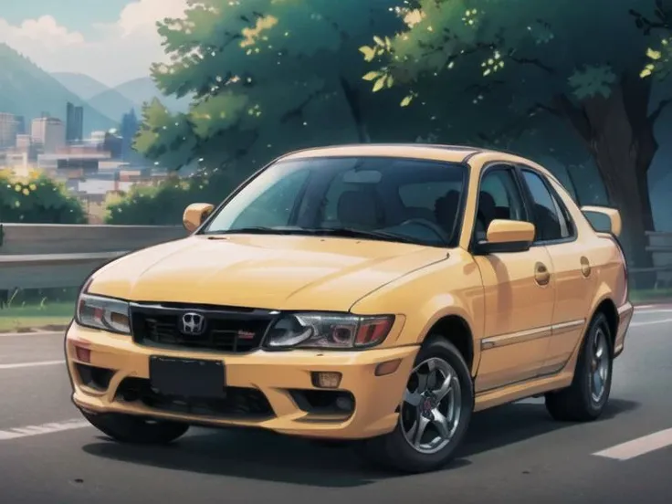 (best quality, masterpiece, illustration:1.1), honda car, road, <lora:HarvestV1:0.5>