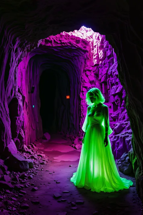 imagine, dream of, Flustered, Calotype, studio lighting, Hopeless, (electric purple, bright red, neon green, at the heart of a bustling underground city carved into a mountain, lifelike, stunning, clear, vibrant:1.1) , wearing costume, green neon hue, Flustered, Calotype, studio lighting, Hopeless, (electric purple, bright red, neon green, at the heart of a bustling underground city carved into a mountain, lifelike, stunning, clear, vibrant:1.1) , wearing costume, green neon hue