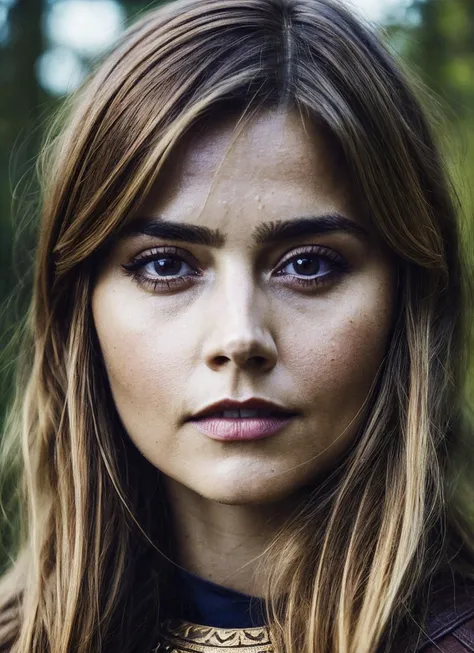 A stunning intricate full color portrait of (sks woman:1) as (viking warrior), (barbarian), epic character composition, by ilya kuvshinov, alessio albi, nina masic, sharp focus, natural lighting, subsurface scattering, f2, 35mm, film grain, <lora:locon_jennacoleman_v1_from_v1_64_32:1.25>