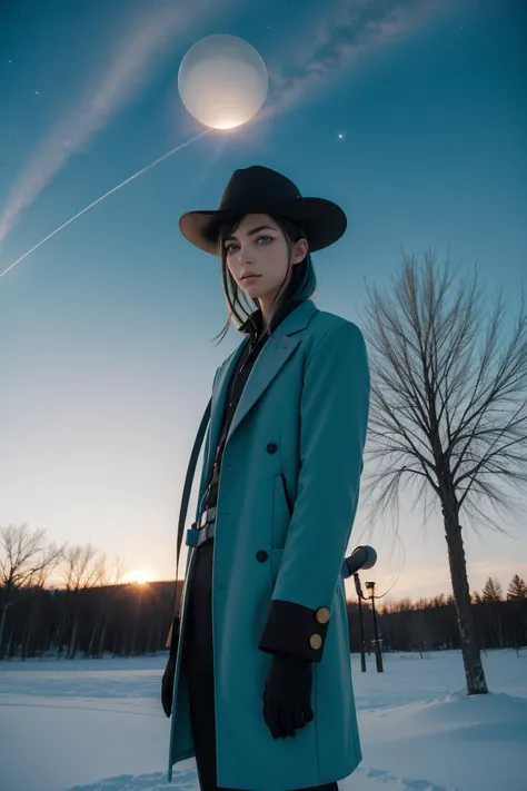 elean0r_n0texist, [ (sculpture art designed by Ippolito Caffi:1.3) | (Auguste Toulmouche:1.0) | (Miho Hirano:0.7) | (Erik Johansson:1.2) ], beautiful Cinematic still, masterpiece, Portrait of a ripped Atomic Age (Male [Specter|Atronach]:1.3) Bookbinder, the Specter is very Voyeuristic and Dusty, - Falmer hybrid, he is bewildered, the Specter is wearing his Croatian Fedora, The Fedora is Teal, he has The comb-over fade hair, the Specter has a Exceptional Skater Colorful Angelic Halo, Paranoid Rope, desolate trees and Planet Uranus in background, Winter, deep focus, Cel shading, Regret, Dual Kawaii, Starlight, F/1.8, Monochromatic Vivid filter, glitter texture, Temari, highly detailed face, realistic appealing face, award winning, absurdres