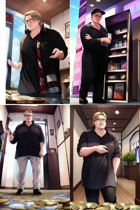 <lora:gaben_03-000008:1>(gaben:1.2), an old rich man, coins and dollars, Masterpiece, absurdres, extremely detailed, amazing, fine detail, 1boy, anime