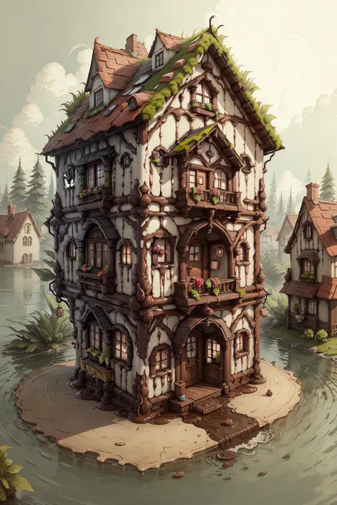 <lora:SushiStyle:1>ChocolateWetStyle house