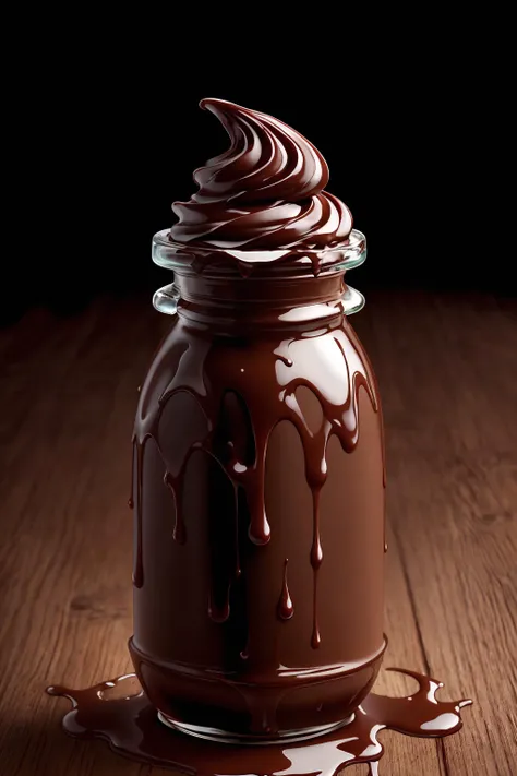 <lora:ChocolateWetStyle:0.4> ChocolateWetStyle bottle with <lora:WhippedCreamTopStyle:0.4> WhippedCreamOnTopStyle