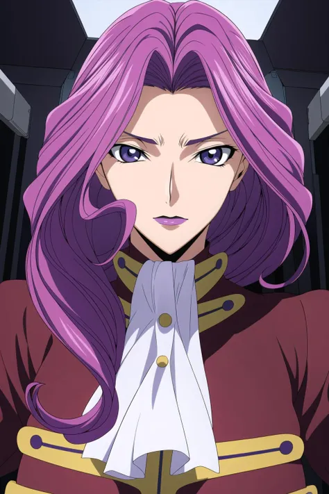 Standing , spread legs,
purple outfit,military, military uniform,
<lora:Cornelia_Li_Britannia_CodeGeass-KK77-V1:0.7>,
purple hair,purple eyes, bangs, wavy hair,makeup,
<lora:Oda_Non_Style-KK77-V2:0.3>,<lora:more_details:0.1>,
1 girl, 20yo,Young female,Beautiful Finger,Beautiful long legs,Beautiful body,
Beautiful Nose,Beautiful character design, perfect eyes, perfect face,expressive eyes,perfect balance,
looking at viewer,(Focus on her face),closed mouth, (innocent_big_eyes:1.0),(Light_Smile:0.3),
official art,extremely detailed CG unity 8k wallpaper, perfect lighting,Colorful, Bright_Front_face_Lighting,White skin,
(masterpiece:1.0),(best_quality:1.0), ultra high res,4K,ultra-detailed,
photography, 8K, HDR, highres, absurdres:1.2, Kodak portra 400, film grain, blurry background, bokeh:1.2, lens flare, (vibrant_color:1.2),professional photograph,
(Beautiful,huge_Breasts:1.0), (beautiful_face:1.5),(narrow_waist),