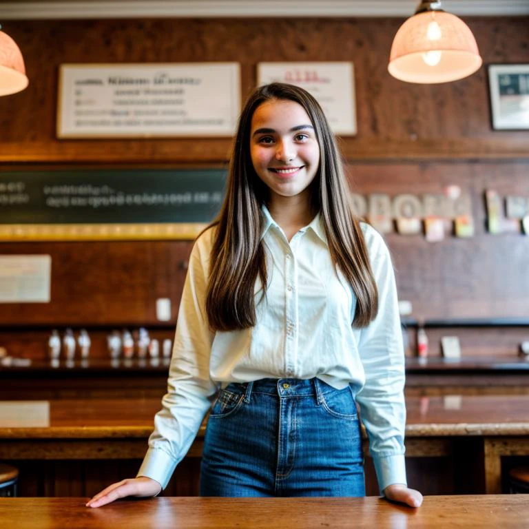 (1girl, solo), (child, kid, 15 yo, 15 years old, age 15, teenager), (brown hair, natural face), (neutral face), (casual french school outfit), ( standing, look at viewer), (pub, british pub)
<lora:more_details:0.7>
masterpiece, (photorealistic:1.4), best quality, beautiful lighting, RAW photo, 8k uhd, film grain, harsh lighting, 35mm, hires, shot on Hasselblad X1D II, ND filter, mid-length <lora:boltedontitsV3:0.6> big boltedontits, realistic