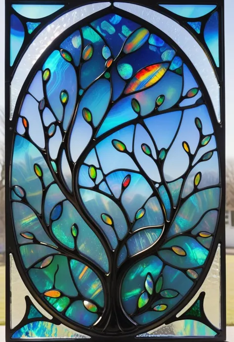 stained glass windows made from blackopal <lora:Style_BlackOpal:0.8>,