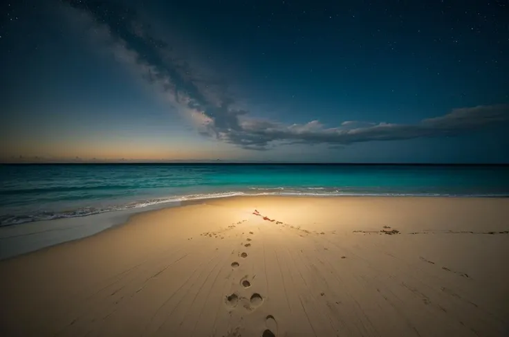 Best quality, masterpiece, ultra high res,photorealistic,(wide shot:1.4),detailed light,detailed photo,(There are no people, but only the background),cinematic light,masterpiece_portrait, finely_detailed, intricate_details, detailed_background,Frame the stunning contrast of a Maldivian black sand beach against the azure waters, a unique and captivating sight.,Frame the ethereal beauty of a Maldivian bioluminescent beach at night, with the glowing waves creating a surreal and magical scene., <lora:epi_noiseoffset2:0.5>