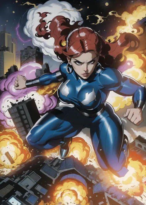 <lora:jackkirby1960s:0.8> in the style of jackkirby60
action pose giant woman, explosions, smoke, chaos, from above, wrecked city
<lora:GTS:0.2> GTS