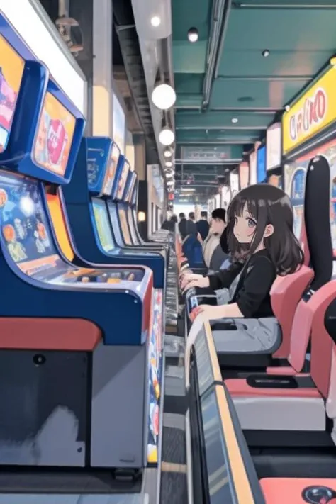 1girl,  scenery, Nakano,   crowds, arcade games
 <lora:Nakano:0.75>