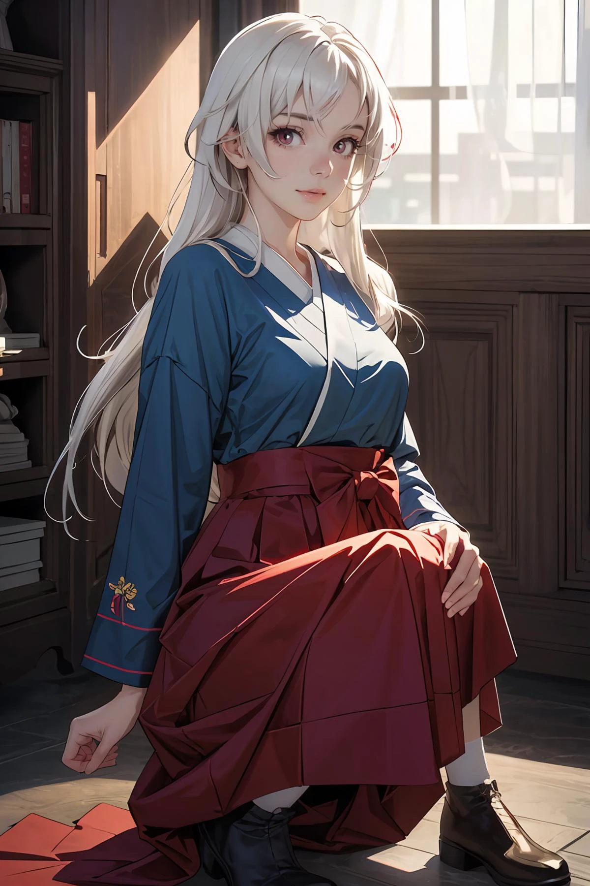 8k high quality detailed,highres,anime,comic,detailed image,
(an illustration of a age girl posing,(an illustration of girl,teengirl)),(magazine_illustration),
(,person \(honkai: star rail\),1girl,white_hair,long_hair,red_eyes,medium breasts),(Mysterious Smile),detailed_face,
((making sandcastles):0.8),
((, jyojifuku,furisode,hakama,boot):0.7),(,realistic clothing texture,realistic_skin_texture),<lora:Char-HonkaiSR-Clara:0.75>,<lora:jyoji fuku v16.0:0.45>,<lora:more_details:0.2>