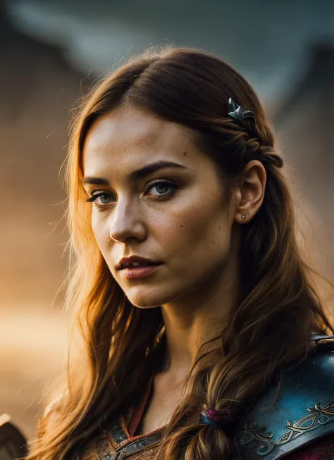 A stunning intricate full color portrait of (sks woman:1) as (viking warrior), (barbarian), epic character composition, by ilya kuvshinov, alessio albi, nina masic, sharp focus, natural lighting, subsurface scattering, f2, 35mm, film grain, <lora:lora_courtneyford_v1_from_v1_160:1>