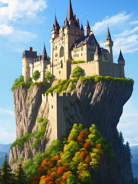 (extremely detailed CG unity 8k wallpaper), full shot photo of the most beautiful artwork of medieval school of magic, autumn, professional majestic oil painting by Ed Blinkey, Atey Ghailan, Studio Ghibli, by Jeremy Mann, Greg Manchess, Antonio Moro, trending on ArtStation, trending on CGSociety, Intricate, High Detail, Sharp focus, dramatic, (school of magic), (castle)