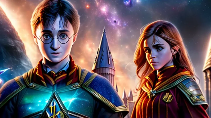 (highly detailed:1.2),(best quality:1.2),8k,sharp focus,(subsurface scattering:1.1),(nsfw:1.1), (award winning photograph:1.2), (wide angle:1.4), Panoramic, 2 people
(([Daniel Radcliffe:Harry Potter:0.5] as a Space Mage:1.3) on the left side of ([Emma Watson:Hermione Granger:0.5] as Space Mage:1.3) :1.2), (detailed face:1.5)
(floating in space detailed exterior of spaceship:1.3), (using tools to repair spaceship:1.2), neon glow
(very detailed clothes:1.2), (highly detailed background:1.3), RPG, Elden Ring, (scifi:1.2), (hyperrealistic:1.2), dramatic lighting,artstation, artgerm, trending on artstation, trending on deviantart, wlop